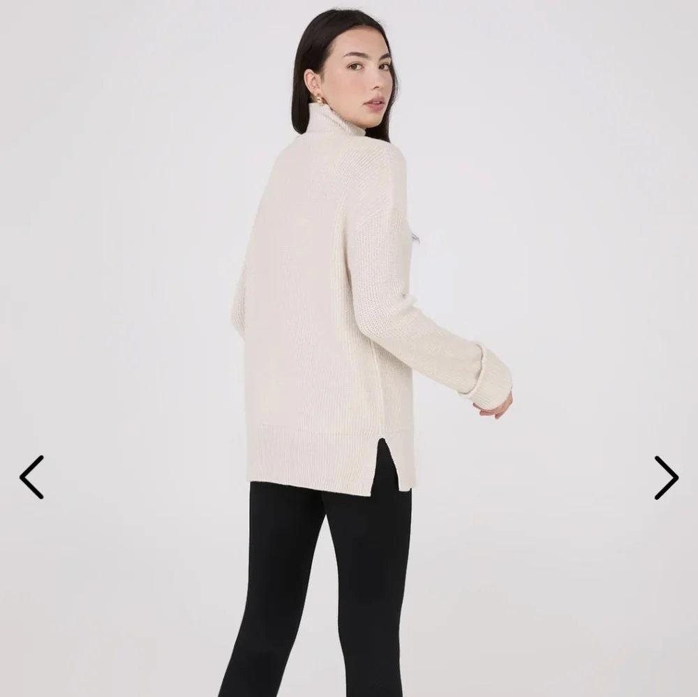 Suzy Shier Mock Neck Shaker Stitch Sweater in size Large (L ) Cream color - Picture 4 of 4